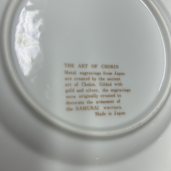 Chokin Plate fine porcelain 24K gold edge gold and silver artistry comes in box - Picture 5 of 10